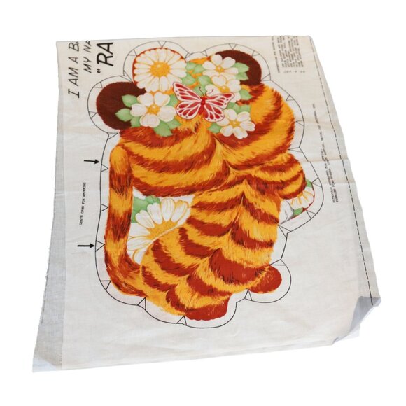 Vintage RAGS THE BABY TIGER Fabric Cut & Sew Fabric Panel - Picture 2 of 4